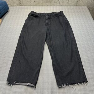 Converse  Wide Leg Raw Hem Denim Jorts Jeans XXL 34" Skater Goth Baggy Street